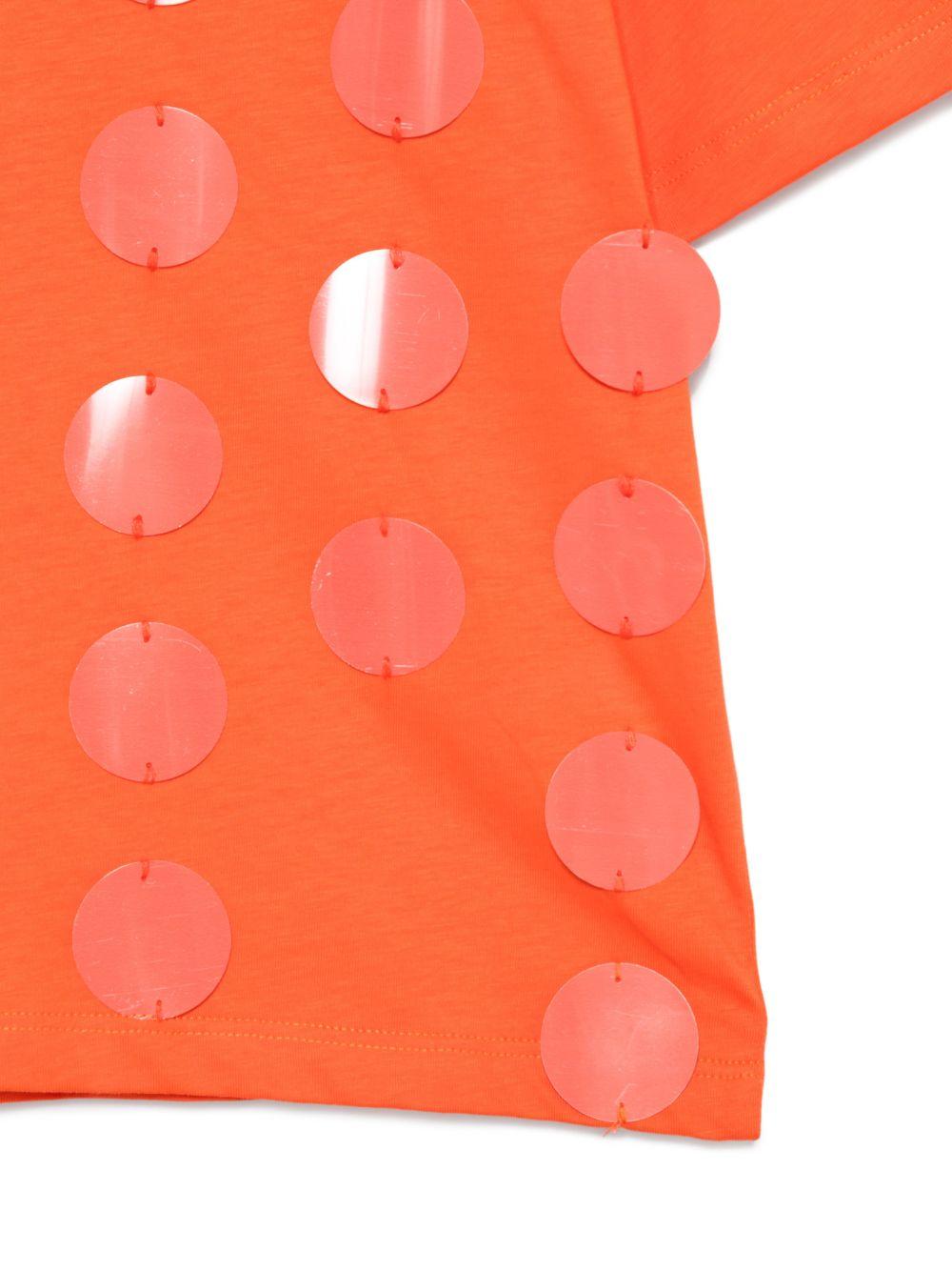T-shirt per bambina MSGM Kids arancione con applicazioni S6MSJGTH099 MS074 MSGM KIDS 