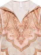 Poncho leggero per bambina Zimmermann Kids beige con cappuccio fantasia Awaken 6083TR S261 ZIMMERMANN KIDS 