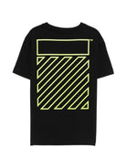 T-shirt per bambino Off-White Kids nera con logo sul davanti 44BAA002S26J004 001 OFF WHITE KIDS 