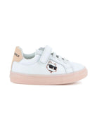 Sneakers per bambina Karl Lagerfeld Kids bianche con cinturino applicato Z31184 10P KARL LAGERFELD KIDS 