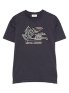 T-shirt per bambino ETRO KIDS blu con motivo Pegaso GX8P01 Z2904 667 ETRO KIDS 