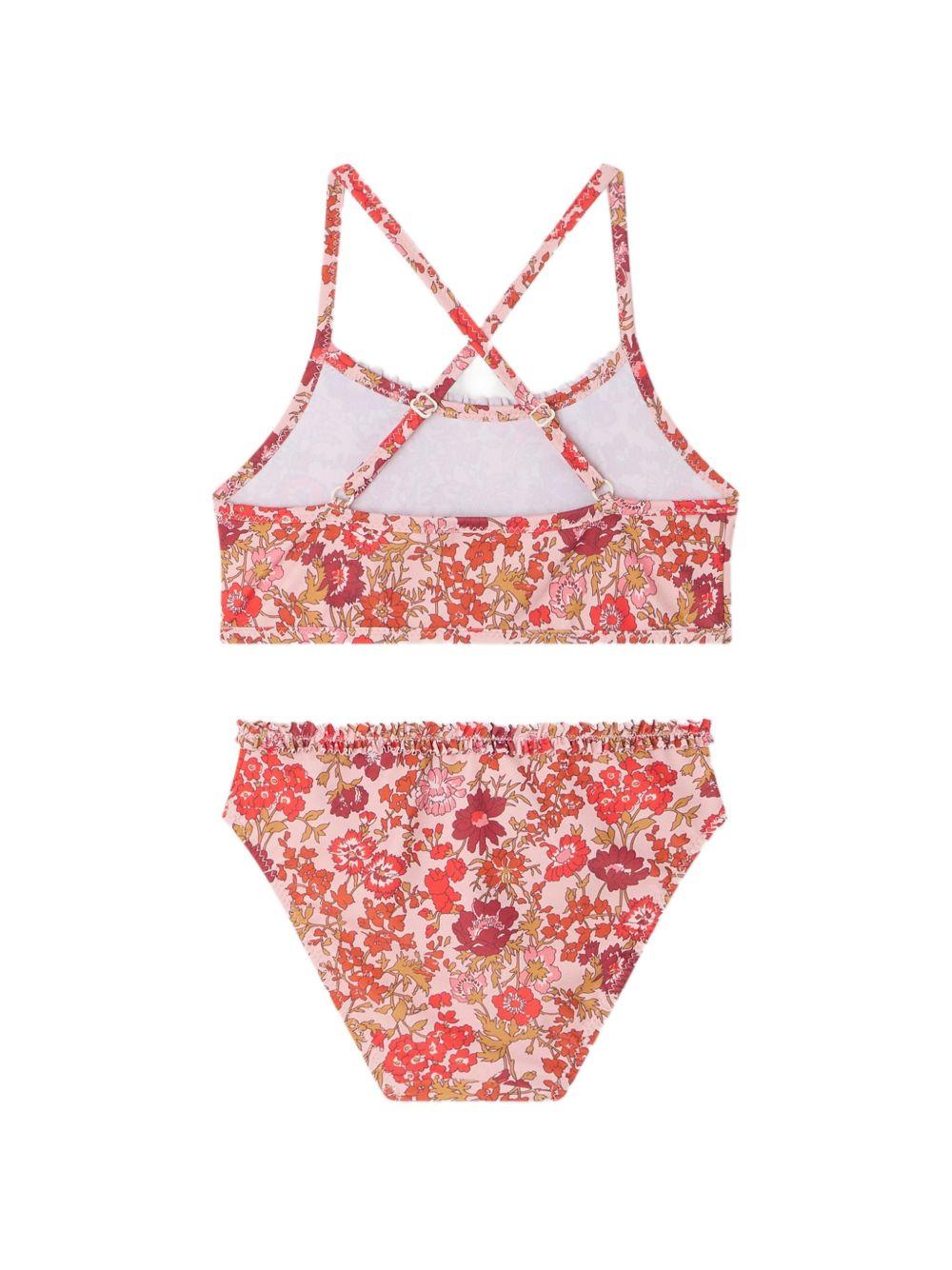 Bikini Lais per bambina Bonpoint rosa con stampa floreale all-over S06GSSW00005 520 BONPOINT KIDS 
