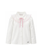 Camicia per bambina Monnalisa Kids bianca con colletto con ruches 17H300 8201 0163 MONNALISA KIDS 