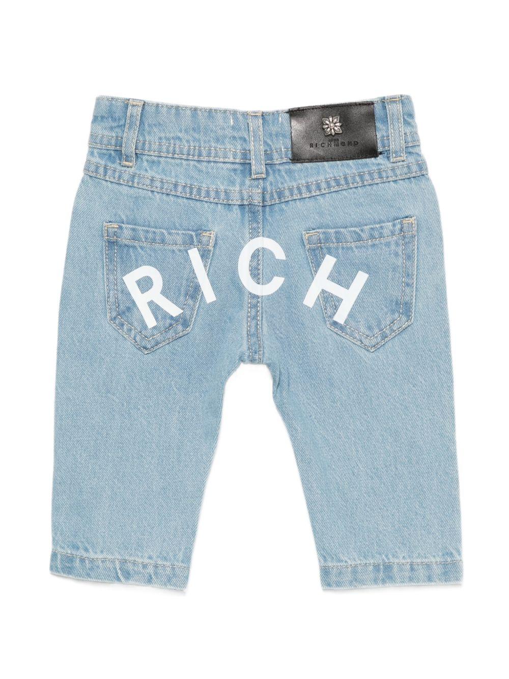 Pantaloni per neonato John Richmond Junior in denim con logo sul retro RIP26137JE DENIM BLUE LIGHT JOHN RICHMOND KIDS 