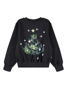 Felpa per bambina Molo nero con decorazione a paillettes 2W25J207 9709 MOLO 