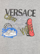 Felpa per bambino Versace Kids grigio con stampa Medusa 10185611A13256 2EG40 VERSACE KIDS 