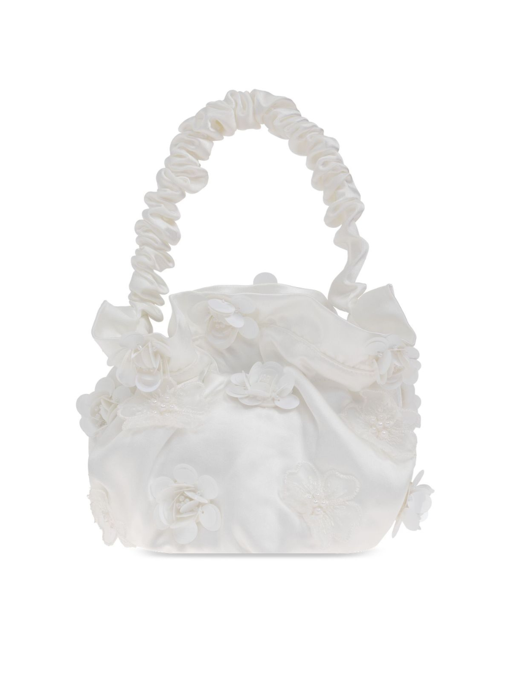Borsa a spalla per bambina Self-Portrait Kids bianco con applicazione a fiori SS25-727-C CREAM SELF-PORTRAIT KIDS 