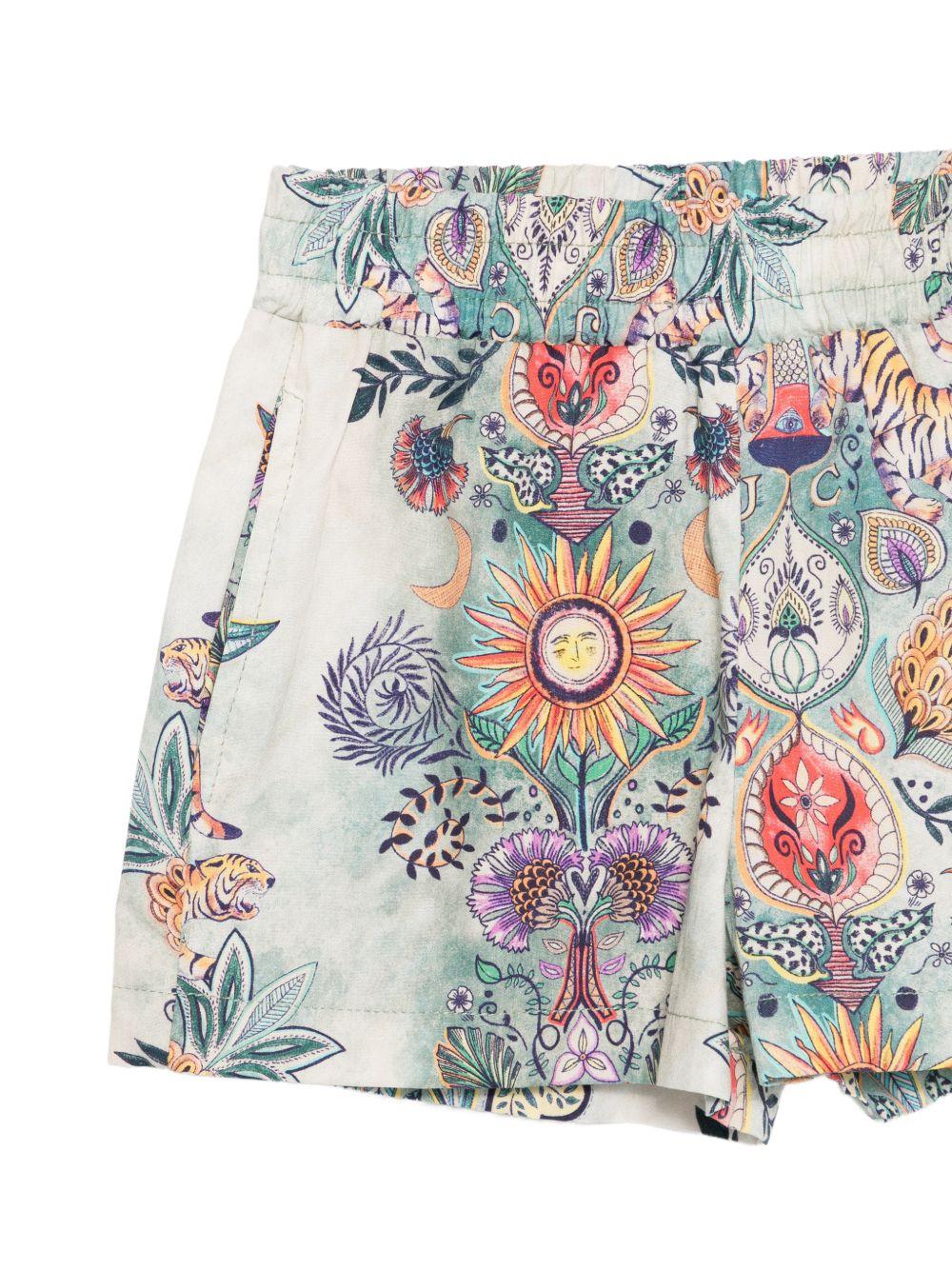 Camicia con shorts per neonato Just Cavalli Kids multicolore a fiori (2 pezzi)<BR/> JIP26115CE TR.GARDEN ROBERTO CAVALLI KIDS 