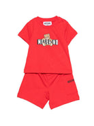 Set t-shirt e shorts per neonati Moschino Kids rosso con orsetto sul davanti MUG01ULCA19 50109 MOSCHINO KIDS 