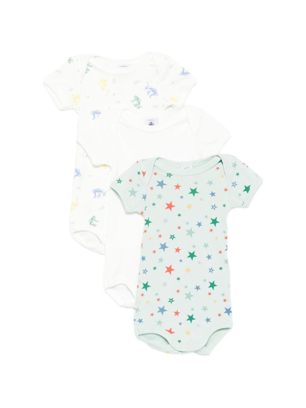 Set di tre body per neonato Petit Bateau multicolore con stampa grafica A0GYJ 00 PETIT BATEAU KIDS 