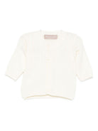 Cardigan per neonato La Stupenderia bianco con trama a coste 1WCCR23 802 LA STUPENDERIA 
