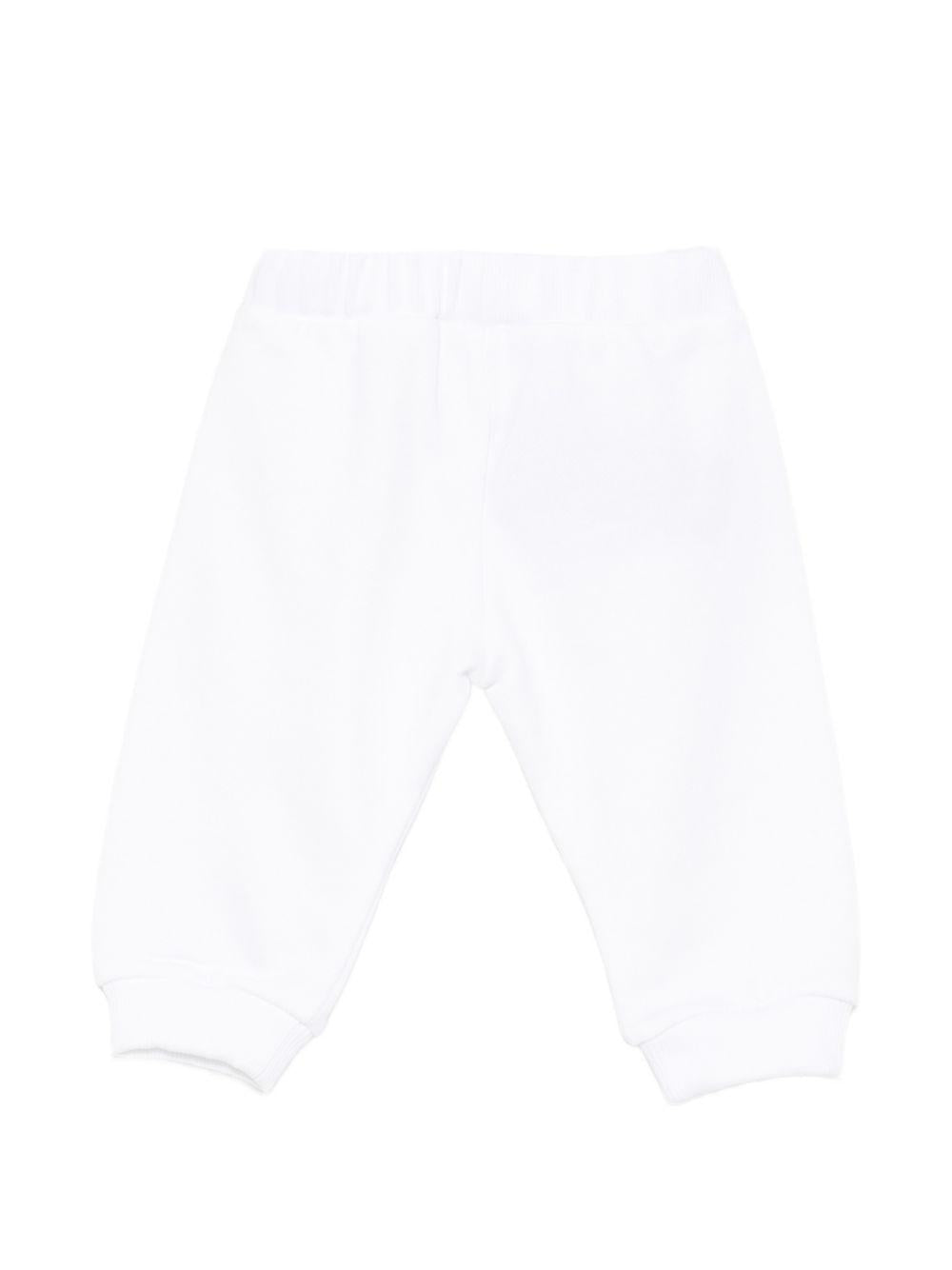 Pantaloni per neonati Balmain Kids bianchi con logo sul davanti BY6610 Z3183 100NE BALMAIN KIDS 