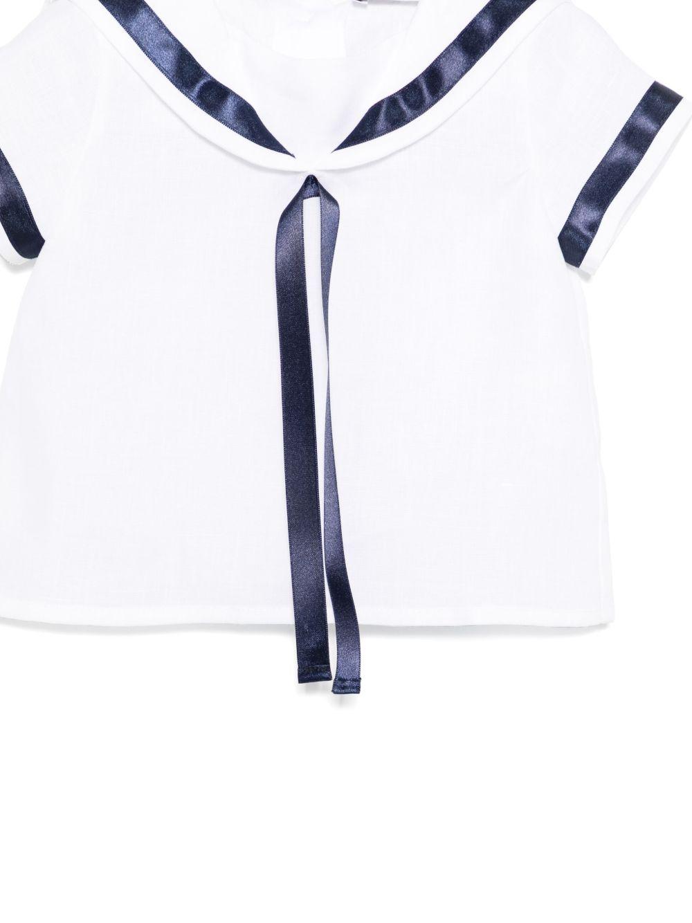 Camicia per neonato JESURUM BABY Ottavio bianco con bordo a righe OTTAVIO VAR.84 JESURUM 