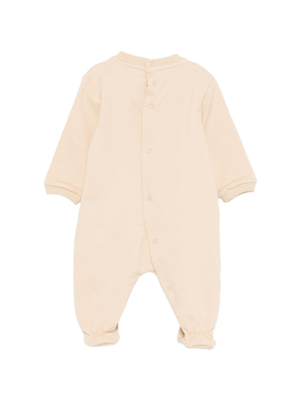 Tutina per neonato Moschino Kids beige con stampa grafica orsetto MUT04PLCA19 20829 MOSCHINO KIDS 