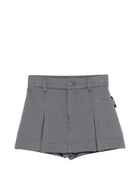 Shorts per bambina MSGM Kids grigi con design a pieghe S6MSJGST028 104 MSGM KIDS 