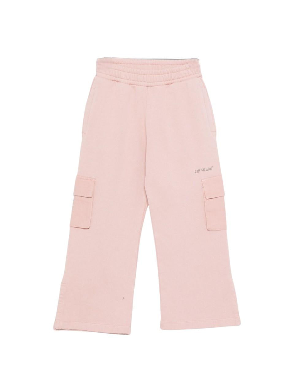 Pantaloni sportivi per bambina Off-White Kids rosa con tasche cargo OGCH00CF25FLE001 3B07 OFF WHITE KIDS 