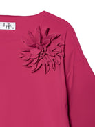 Abito per bambina Il Gufo rosso a fiori con maniche corte P25VM783N0074 364 IL GUFO 