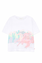T-shirt per bambina Billieblush bianca con stampa grafica U21962 10P BILLIEBLUSH KIDS 