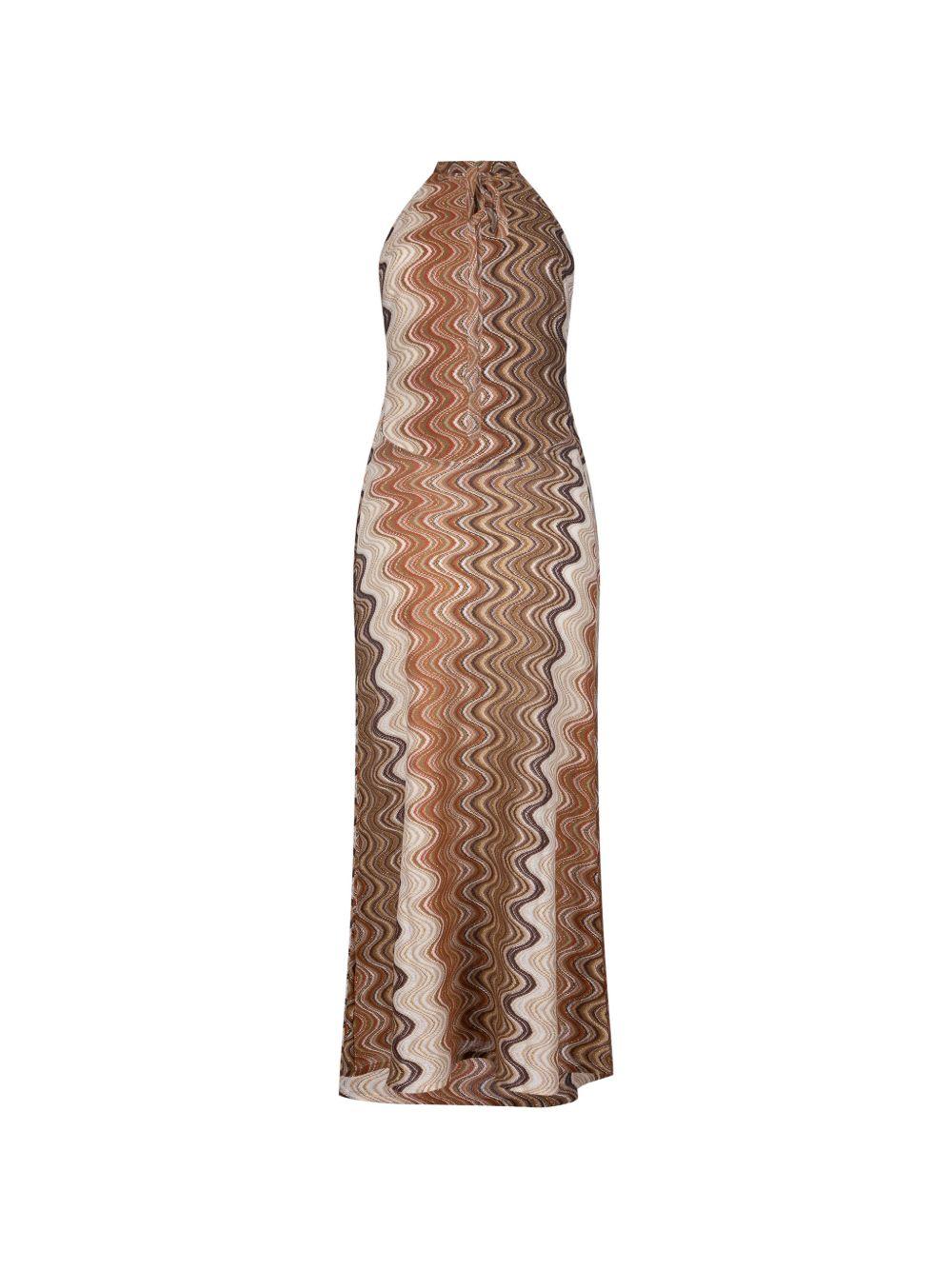 Abito per donna MC2 Saint Barth marrone con motivo a zig zag TOY0001 01846L MC2 ST. BARTH 