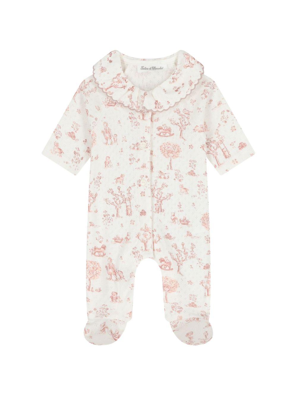 Tutina per neonata Tartine Et Chocolat bianca con stampa grafica all-over CC54040 30 TArtine & Chocolat KIDS 