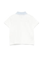 Polo baby per neonato Fendi Kids bianco con orlo dritto BMI257 AVP F1RAX FENDI KIDS 