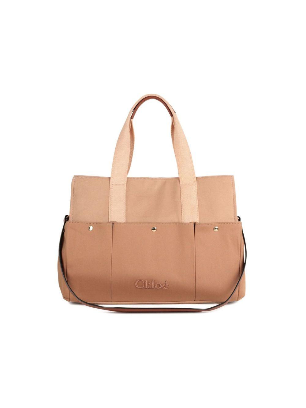 Borsa fasciatoio per neonati Chloé Kids beige con dettaglio logo C20942 244 CHLOE' KIDS 