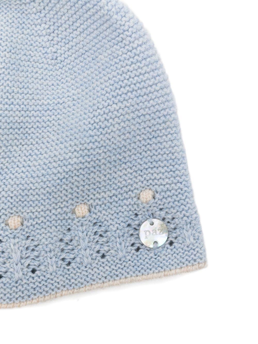 Berretto per neonati Paz Rodrìguez azzurro con occhielli 040-123090 8073 H94 PaZ RODRIGUEZ KIDS 
