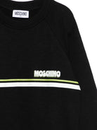 Felpa per bambino Moschino Kids nera con logo sul davanti HUF09MLCA88 60100 MOSCHINO KIDS 