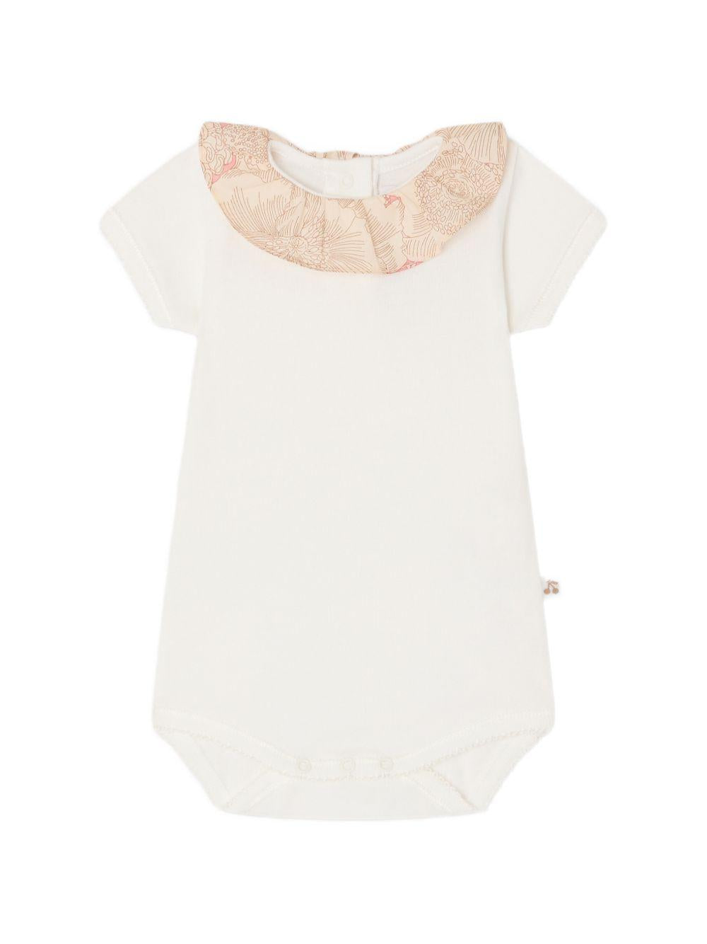 Body per neonata Bonpoint bianca con colletto a contrasto S06NUNK00007 002 BONPOINT KIDS 