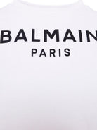 Felpa per bambino Balmain Kids bianca con stampa logo sul davanti BX4P10 Z3183 100NE BALMAIN KIDS 