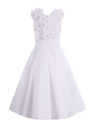Abito per bambina Monnalisa bianco con dettaglio a fiori 77G900 7121 0001 MONNALISA KIDS 