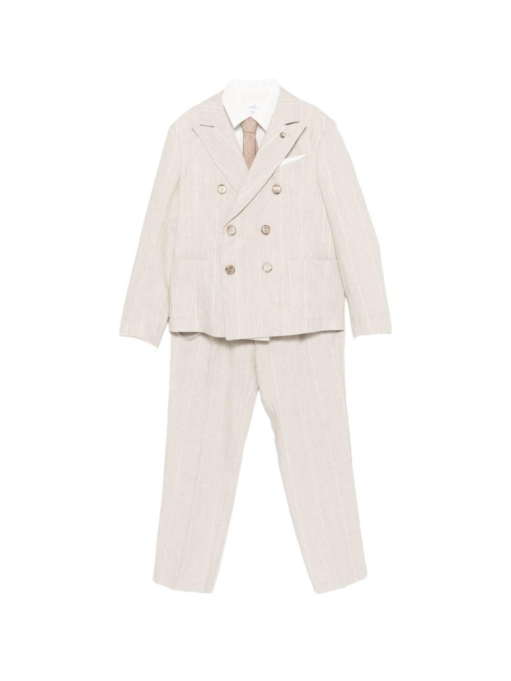 Completo per bambino Colorichiari beige con motivo gessato (5 pezzi) MJ508364 4952 26 COLORICHIARI KIDS 