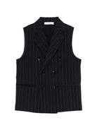Gilet per bambino Paolo Pecora Kids blu doppiopetto gessato PP4191 BLU PAOLO PECORA KIDS 