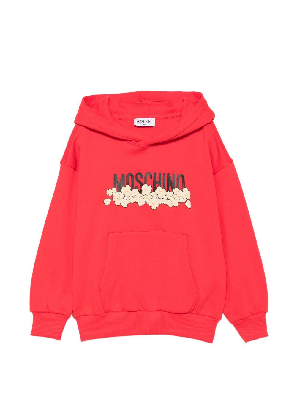 Felpa per bambini Moschino Kids rossa con stampa grafica HUF09ZLCA83 50109 MOSCHINO KIDS 