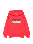 Felpa per bambini Moschino Kids rossa con stampa grafica HUF09ZLCA83 50109 MOSCHINO KIDS 