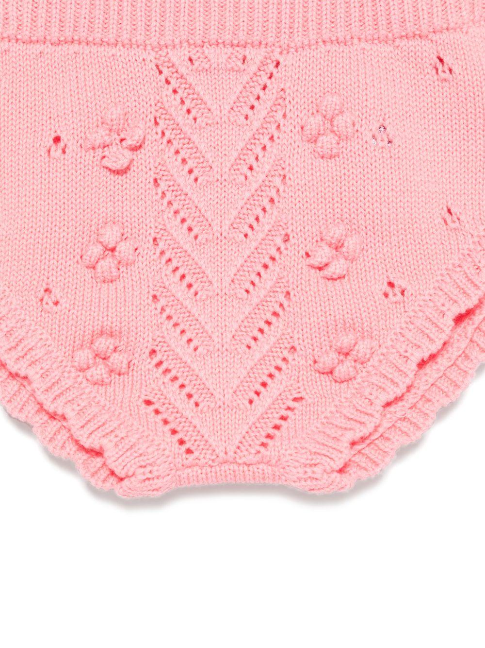 Shorts per neonata Louise Misha rosa con lavorazione a maglia FRC-S25-B0453 PINK LOUISE MISHA KIDS 