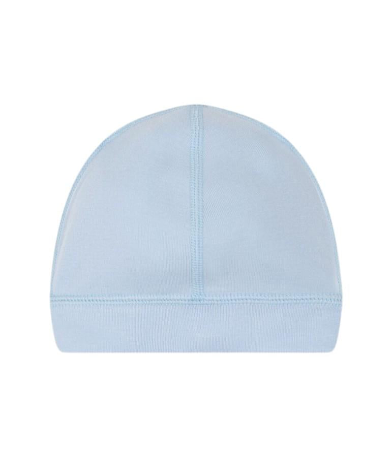 Cappellino per neonato Petit Bateau azzurro con logo sul davanti A0CIU 01 PETIT BATEAU 