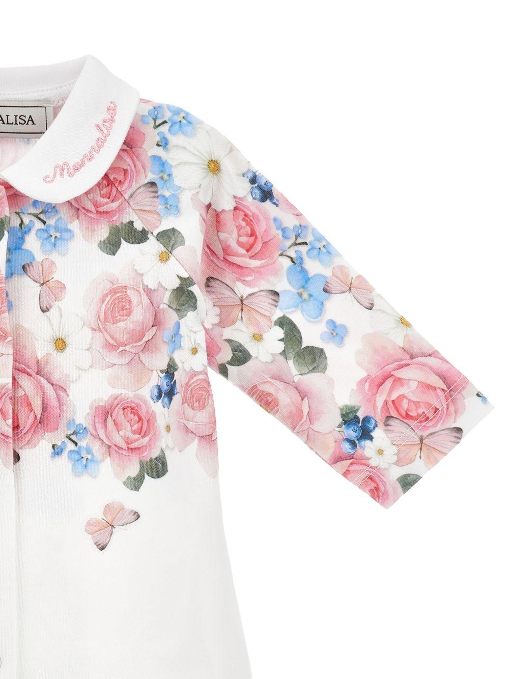 Set per neonata Monnalisa bianco con stampa a fiori 35G505 7000 9984 MONNALISA KIDS 