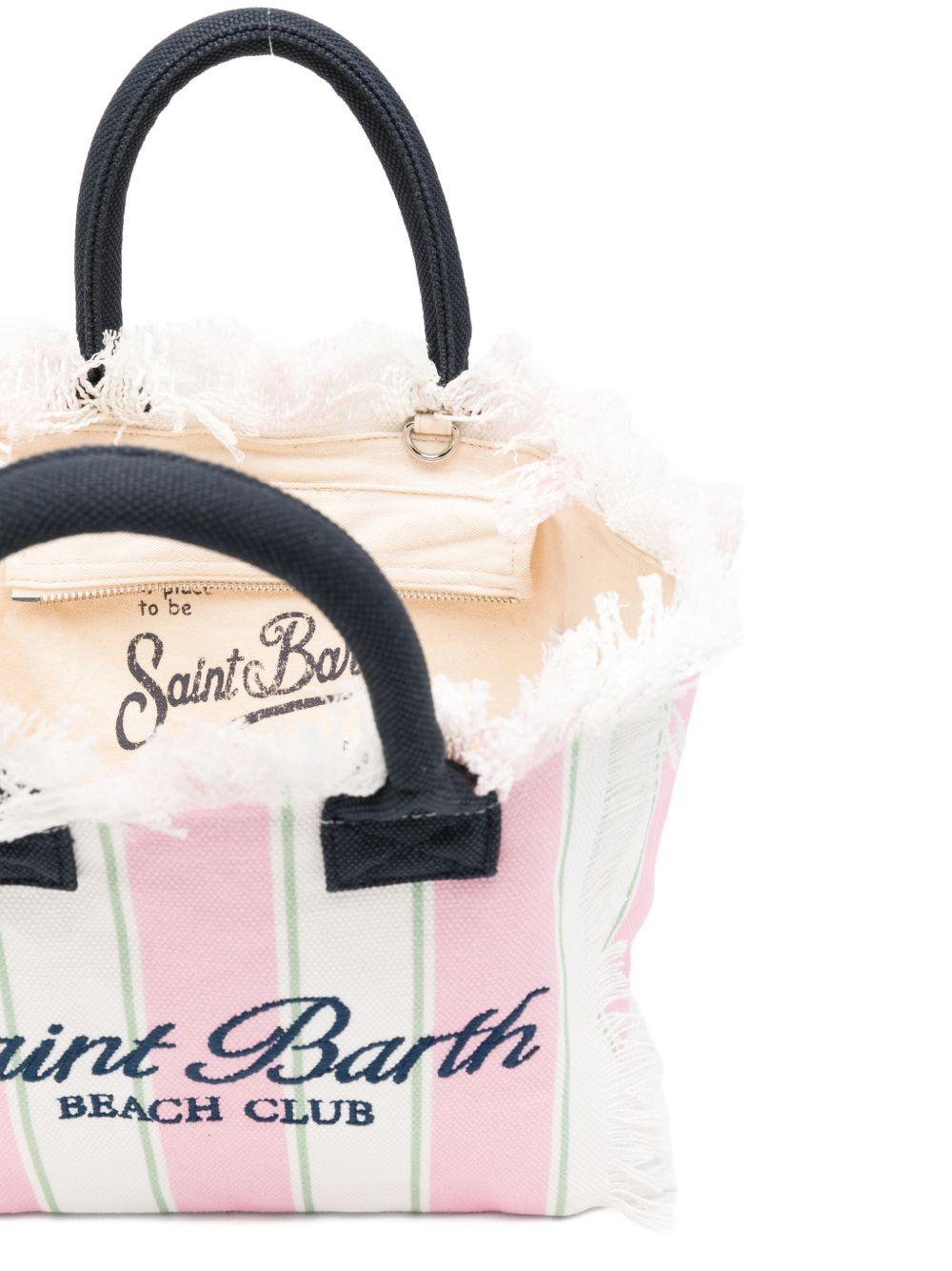 Borsa Colette MC2 Saint Barth bianca e rosa con motivo a righe COL0001 02598L MC2 ST. BARTH KIDS 