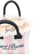Borsa Colette MC2 Saint Barth bianca e rosa con motivo a righe COL0001 02598L MC2 ST. BARTH KIDS 