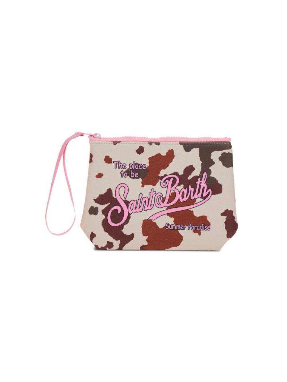 Pochette Aline MC2 Saint Barth beige con stampa animalier ALIN001 00274L MC2 ST. BARTH KIDS 