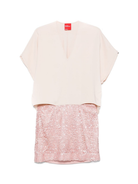 Abito corto per donna Merci rosa con inserti in pizzo ABM053 UNICO MERCI 