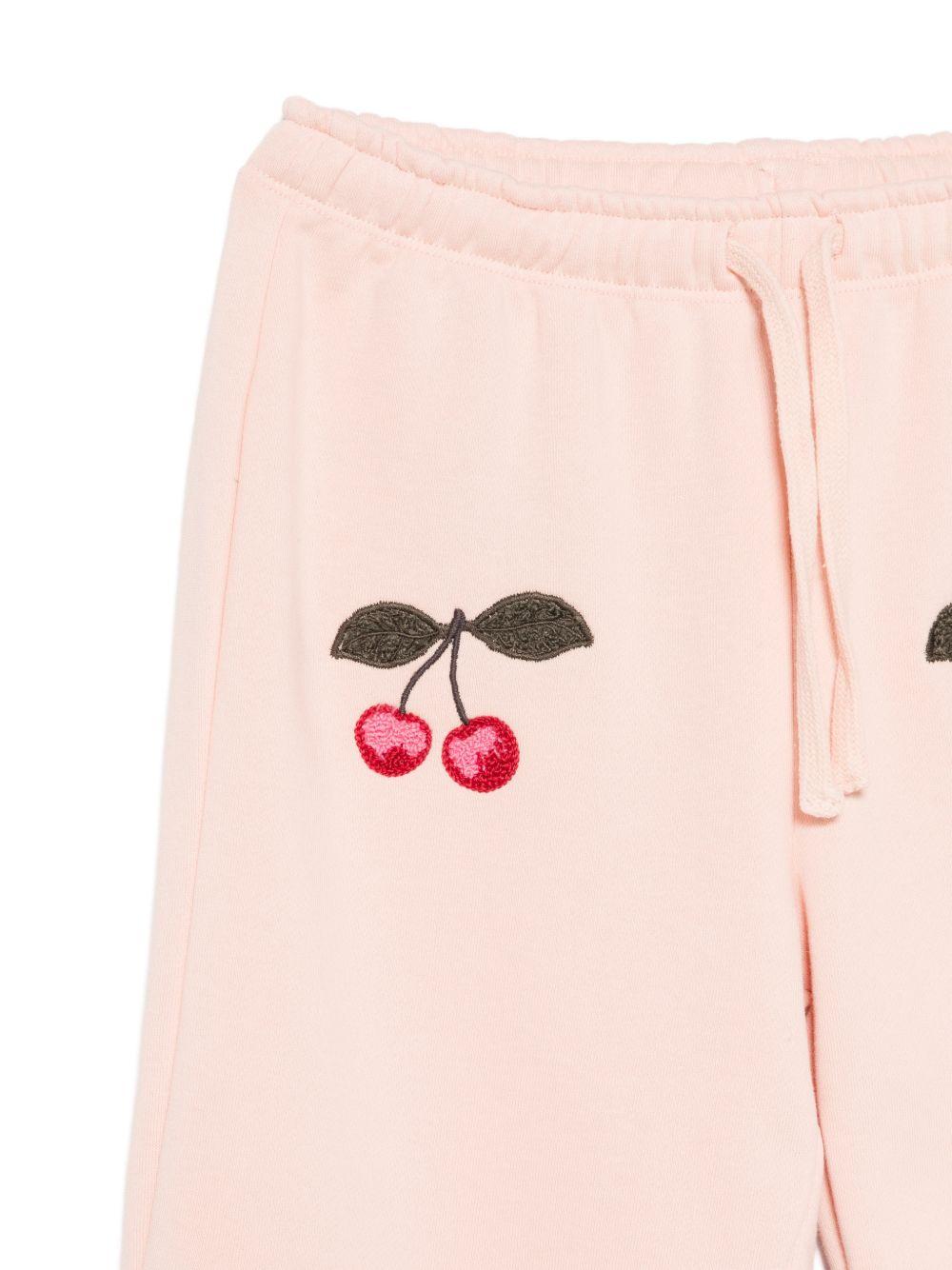 Pantaloni per bambina Konges Sløjd  rosa con motivo ciliegie all-over KS104946 SAND KONGES SLOJD KIDS 