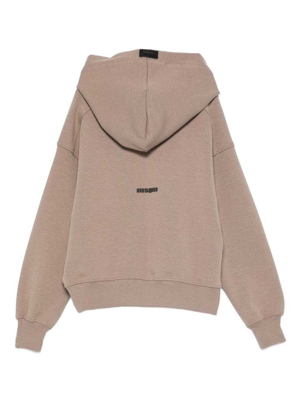 Felpa per bambini MSGM Kids beige con stampa del logo F5MSJUHS052 MS042 MSGM KIDS 