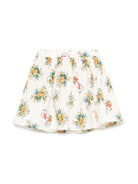 Gonna per bambina Moschino Kids a fiori con placca con logo HDJ03TLLB56 84435 MOSCHINO KIDS 