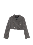 Giacca per bambina John Richmond Junior grigia con design gessato RGP26036GC GREY PINSTRIPE JOHN RICHMOND KIDS 