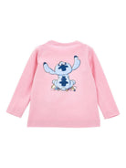 T-shirt per bambina Disney x Monnalisa rosa con stampa grafica Stitch 19F610 6013 0090 MONNALISA 