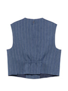 Gilet per bambino DONDUP Kids blu con motivo gessato DMGL0030TV117 4019 DONDUP KIDS 