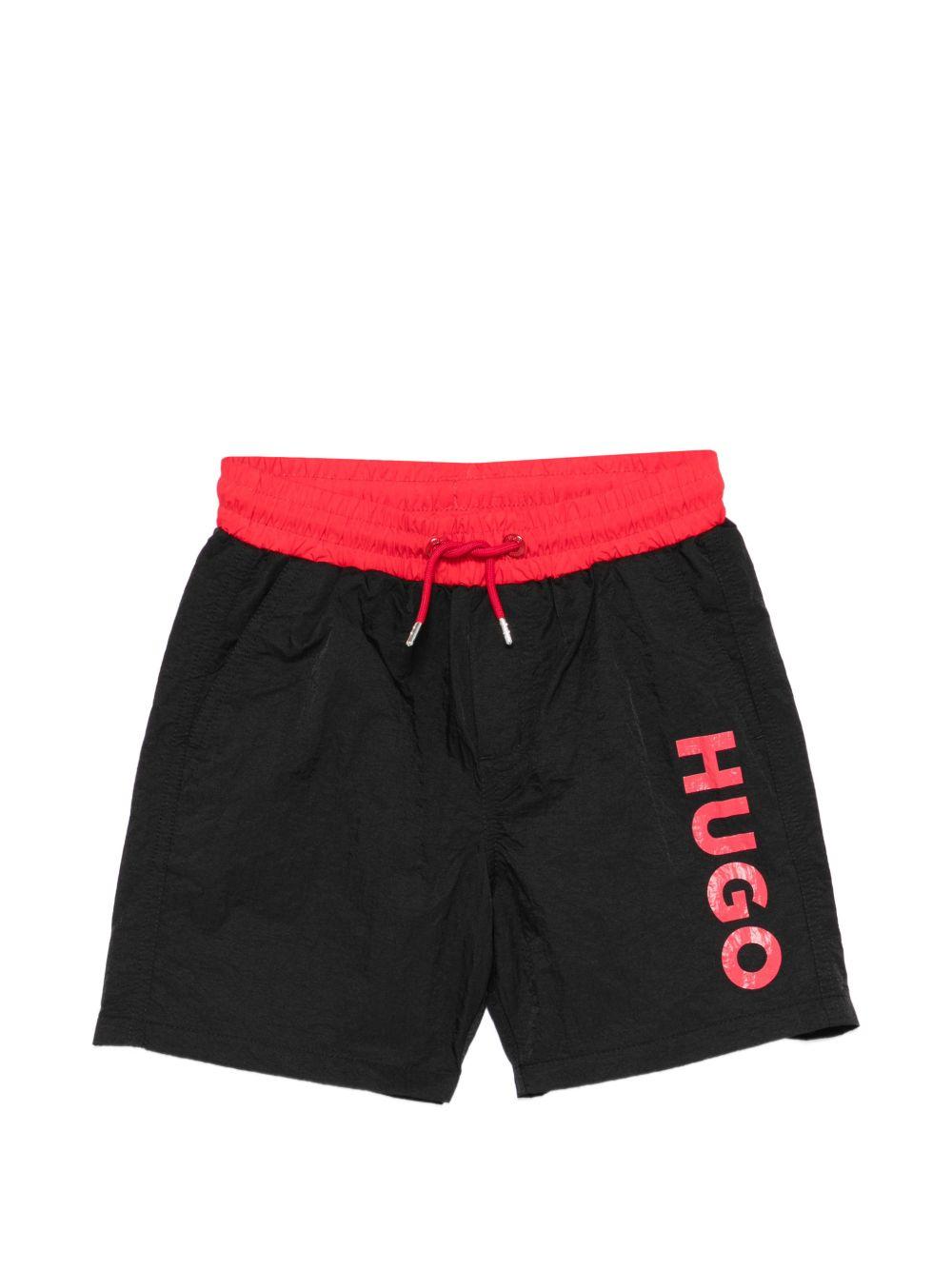 Costume per bambino Hugo Kids nero con logo sul davanti G01185 09B Hugo KIDS 