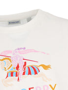 T-shirt per bambina Burberry Kids bianca con logo sul davanti 8117585 A2014 BURBERRY KIDS 